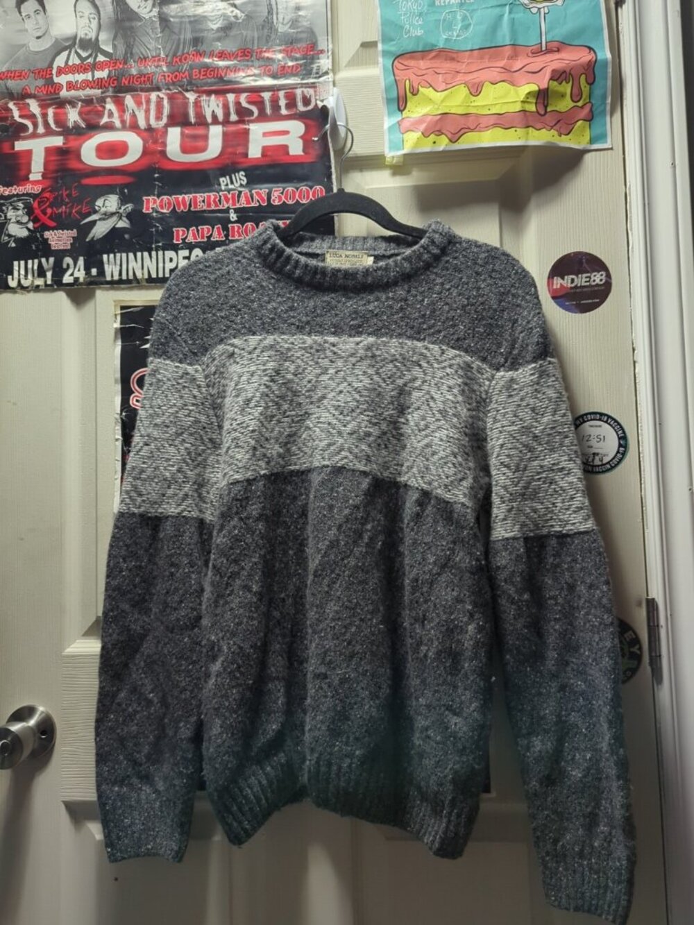 Luca Nobili Sweater Mens Large Pullover Wool Made In Italy Gray Casual